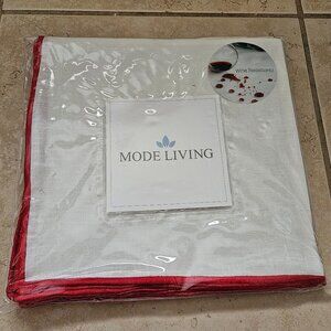 RARE 4 MODE LIVING CHRISTMAS RED BEL AIR 20" LINEN DINNER NAPKINS WINE RESISTANT